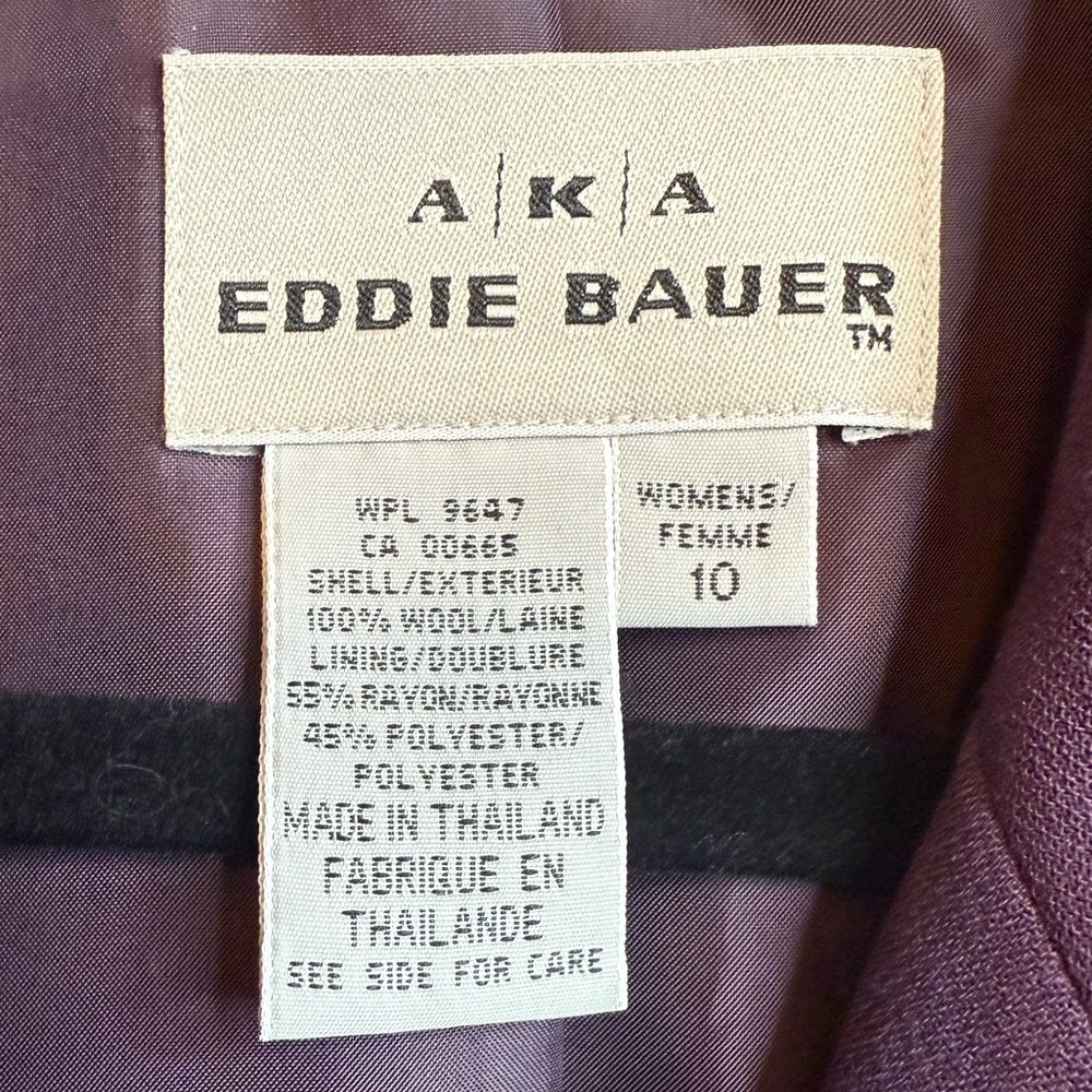Vintage Eddie Bauer Deep Purple Women's Double-Breasted Blazer 100% Wool Size 10 - Picture 9 of 15